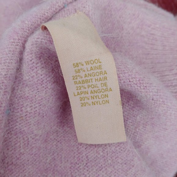 Free People wool angora long sleeve sweater button cardigan crew neck/S/pink - Picture 6 of 13